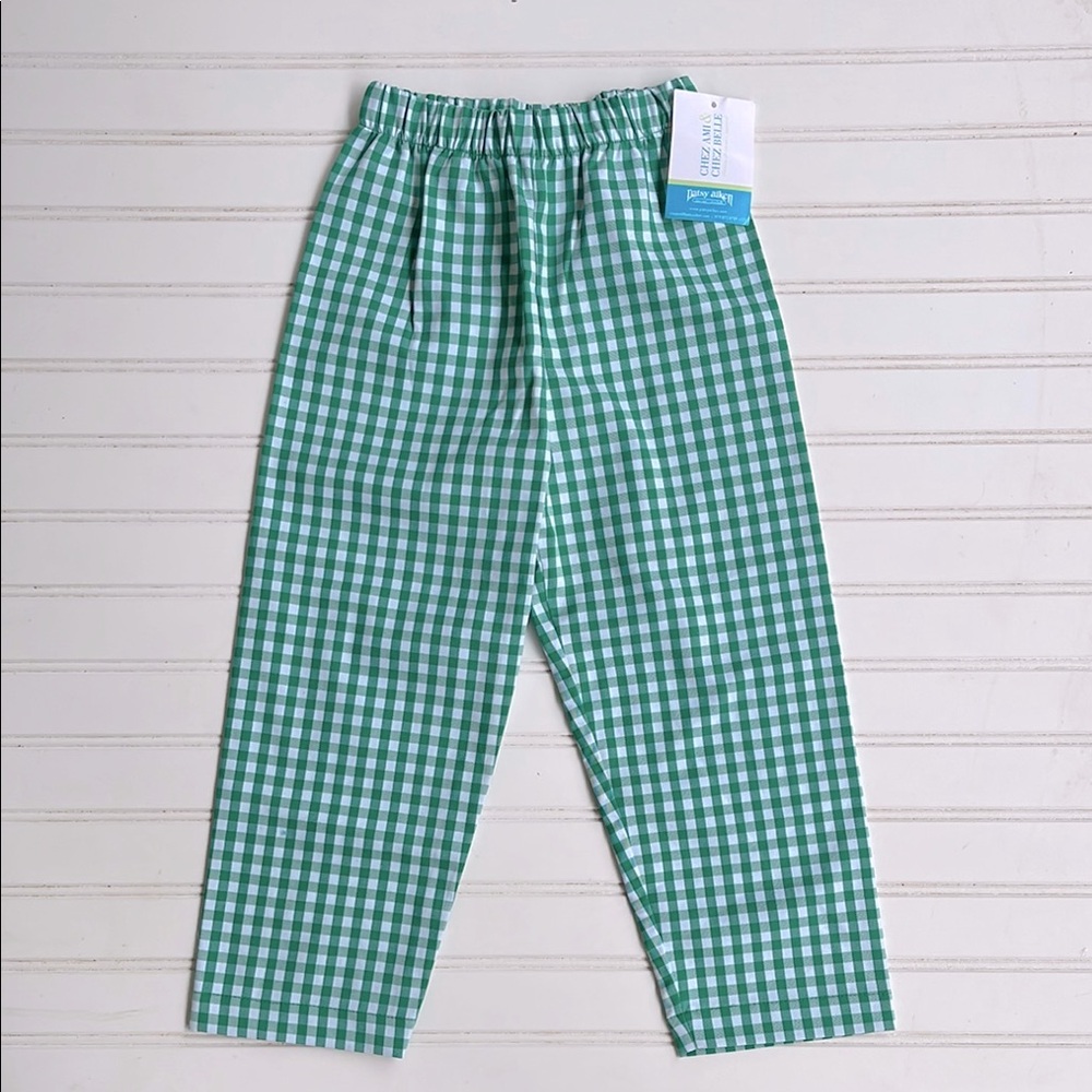 CHEZ AMI by PATSY AIKEN NWT Boys Elastic Gingham Pull On Pants